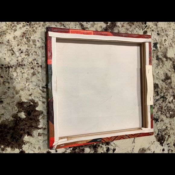 Three piece canvas art. Wine bottle & glasses. - Picture 3 of 4